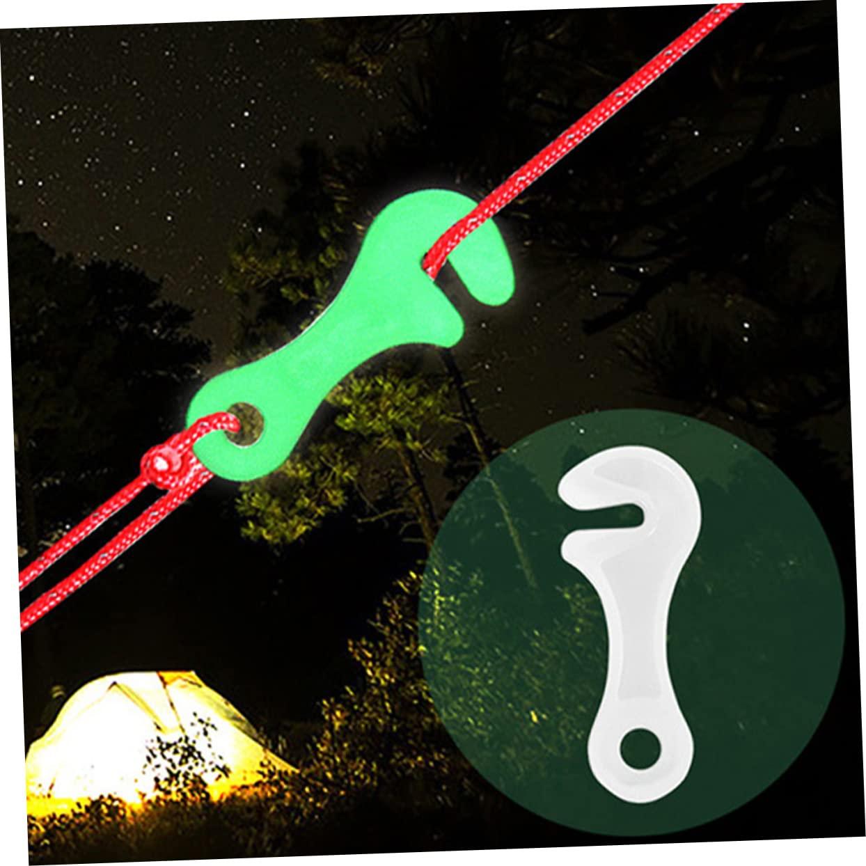 balacoo balacoo 10pcs Tent Rope Buckle Tent Adjustable Buckles Outdoor Teepee Camping Rope Tightener Wear- Resistant Rope Buckles Tent Spring Buckle Guy Lines Regulator White Plastic Fluorescence, 6.3x2.5cm