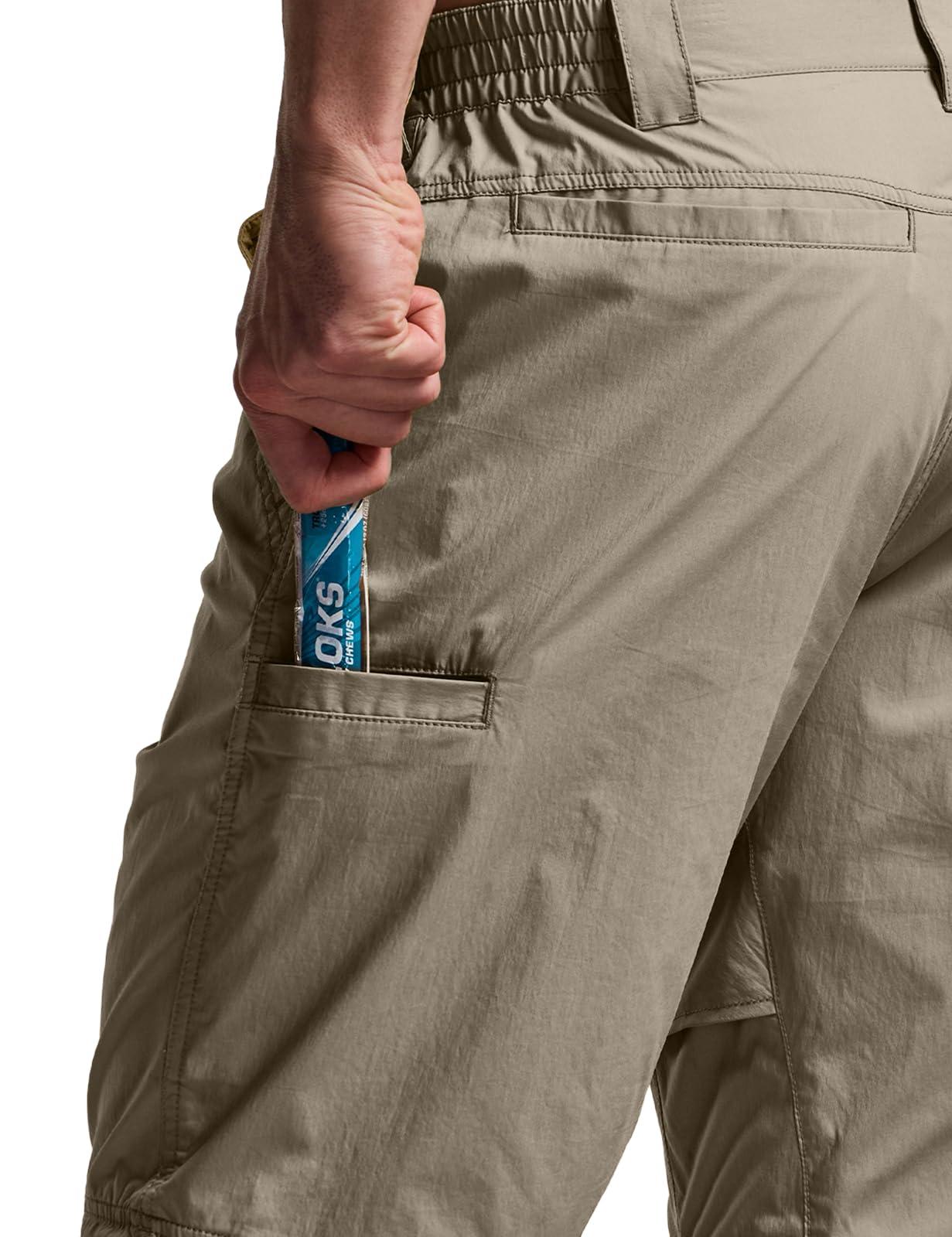 CQR CQR Men's Convertible Cargo Tactical Pants, Water Resistant Outdoor Hiking Pants, Zip Off Lightweight Stretch Work Pants, Runyon Sandstorm, 30W x 32L
