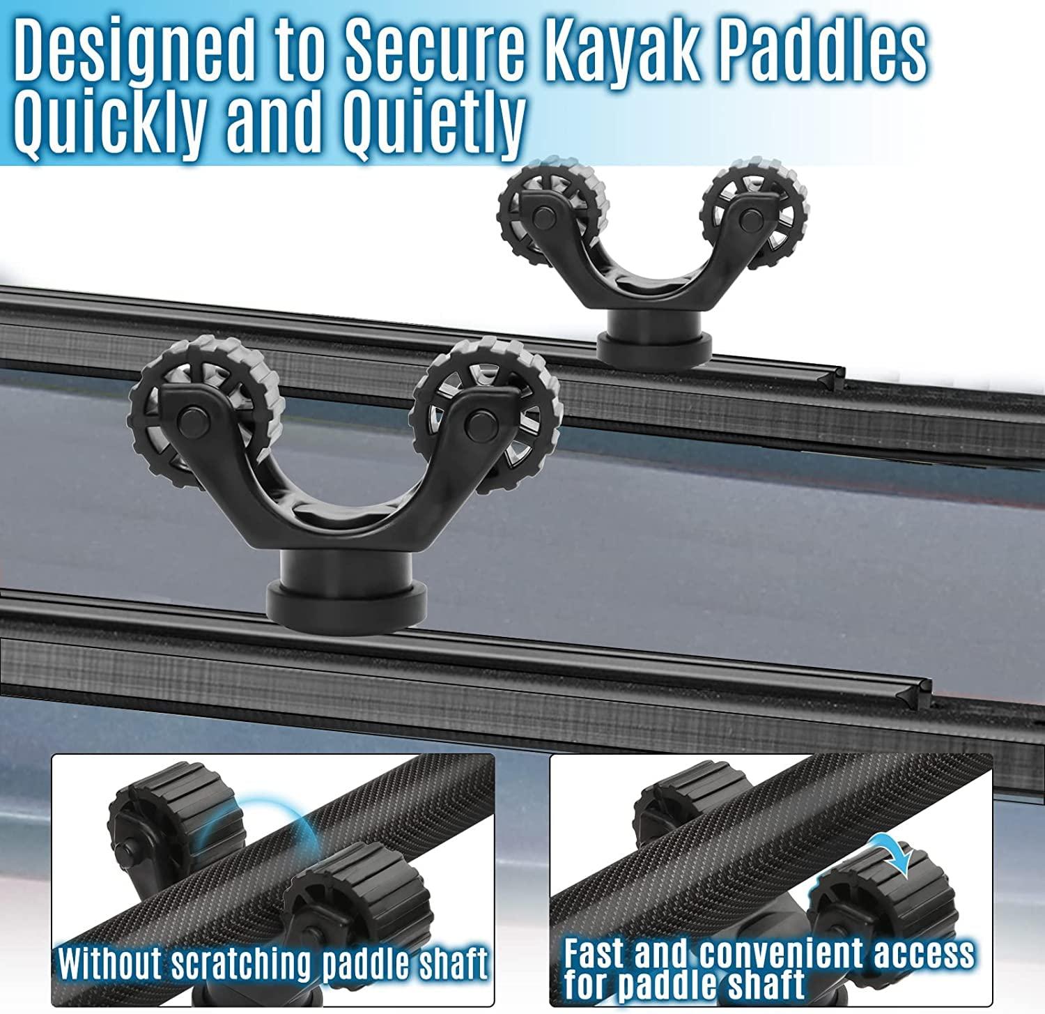 Atader Atader Kayak Accessories for Fishing, w/ 2pcs Kayak Paddle Holder and 1pc Line Cleat for Kayak Track Mount Extended, Black Kayak Track Mount Accessories