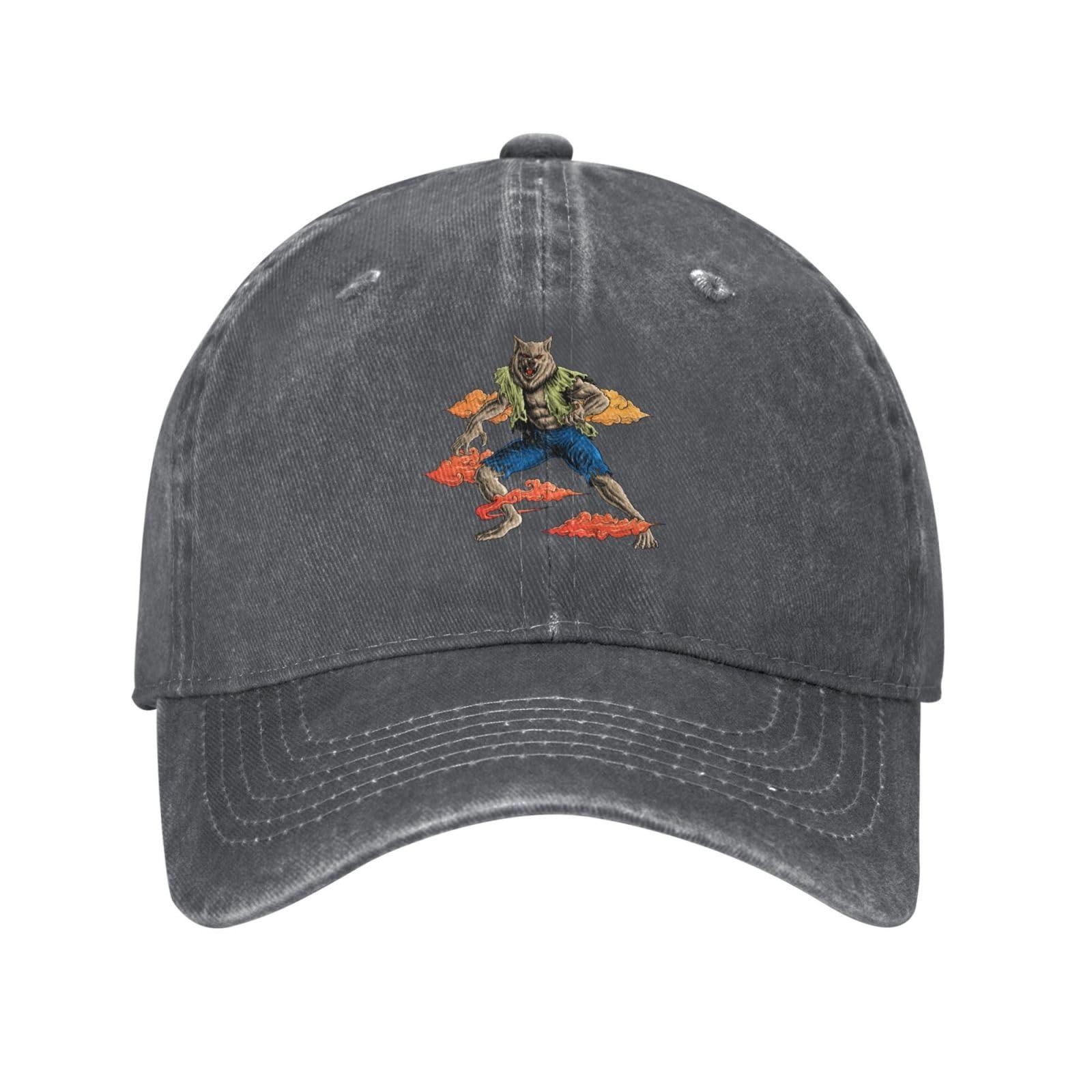 KOSPOGO The Dominant Werewolf Baseball Cap Women Men Hat Vintage Trucker Sun Hat Dad Cowboy Hats Deep Heather