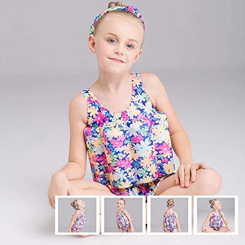 FYMNSI Kids Baby Floatation Swimsuit with Adjustable Buoyancy Float Suit Swim Vest One Piece Floating Swimwear for Boys Girls Toddler Learn to Swimming Bathing Suit Beachwear Colorful Floral 3-4T