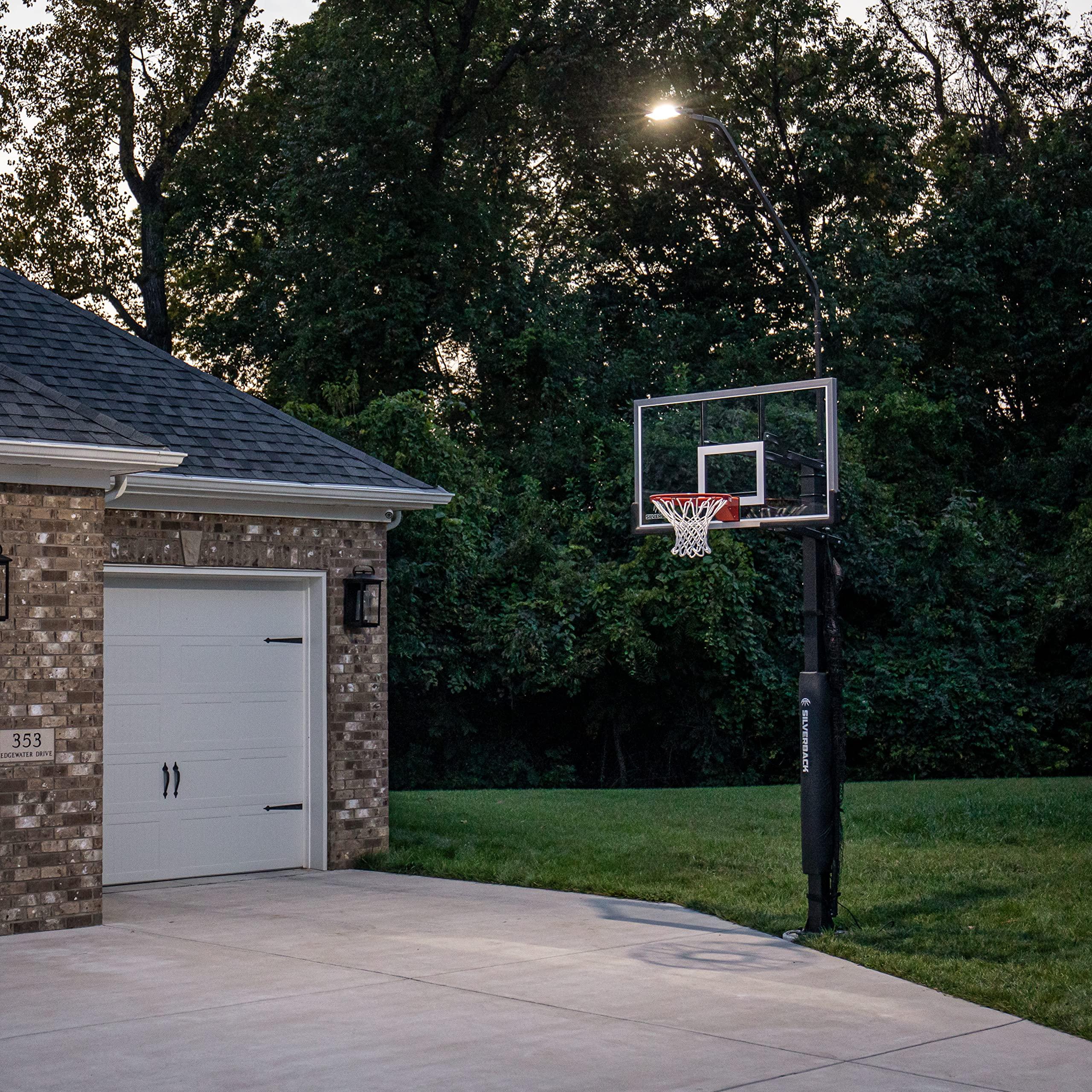 Silverback Silverback LED Basketball Hoop Light Illuminates Backboard, Rim, and Court and Fits Square Silverback and Goaliath In-Ground Hoops