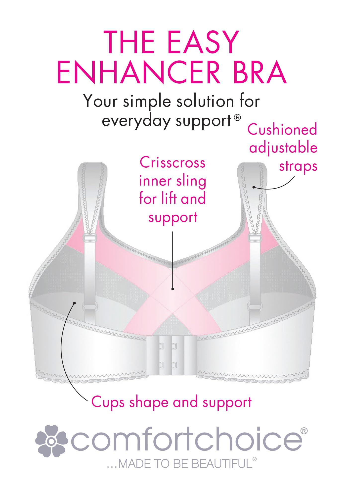 Comfort Choice Comfort Choice Women's Plus Size Easy Enhancer Wireless Bra - 50 G, Black