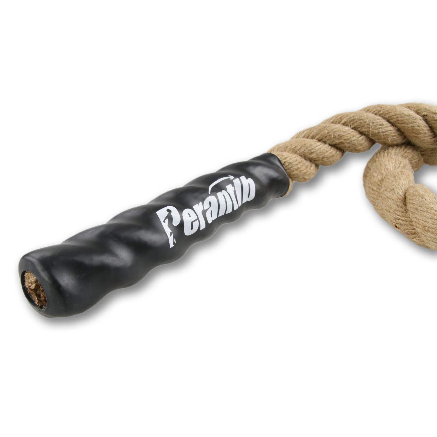 Perantlb Perantlb Outdoor Climbing Rope for Fitness and Strength Training, Workout Gym Climbing Rope, 1.5\'\' in Diameter, with Hook, Length 20 Feet