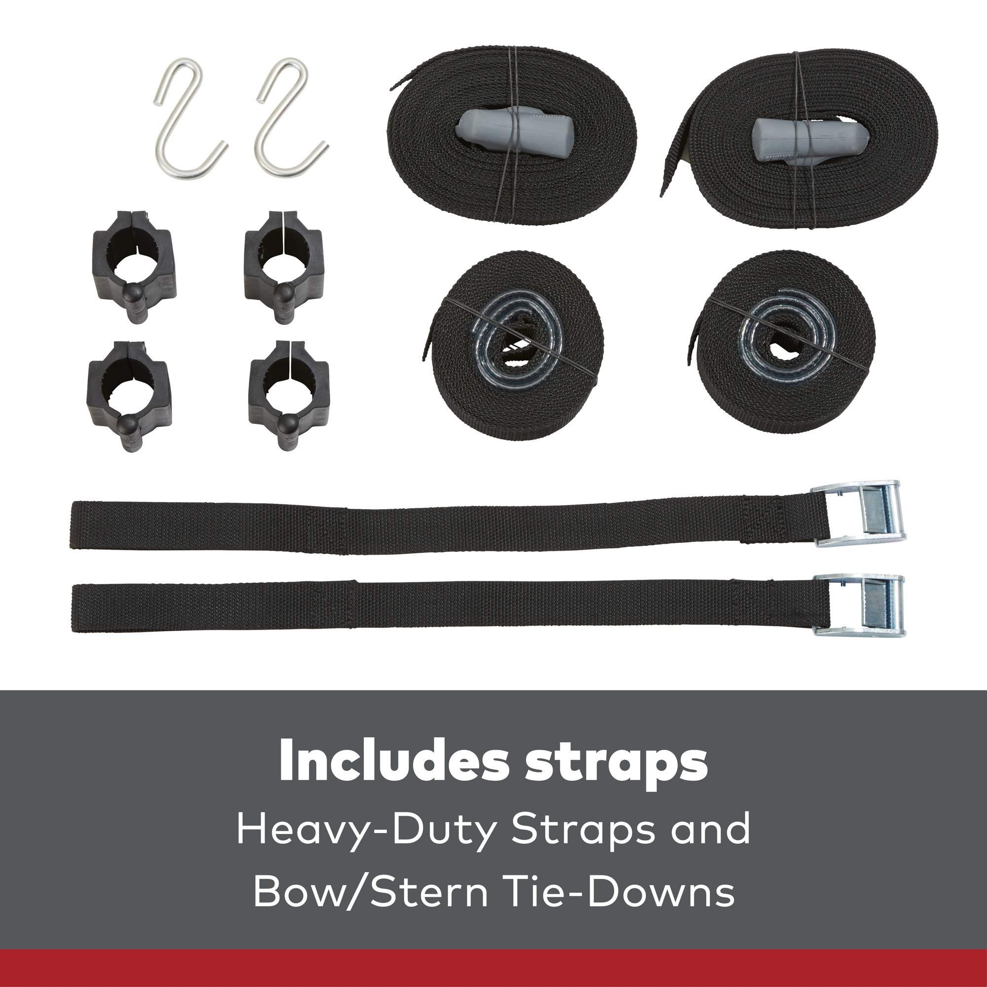 YAKIMA Yakima JayLow 2 Kayak Vertically Mounted or 1 Kayak J Cradle Vehicle Rooftop Mounted Rack with Heavy Duty Straps, Bow and Stern Tie Downs, Black