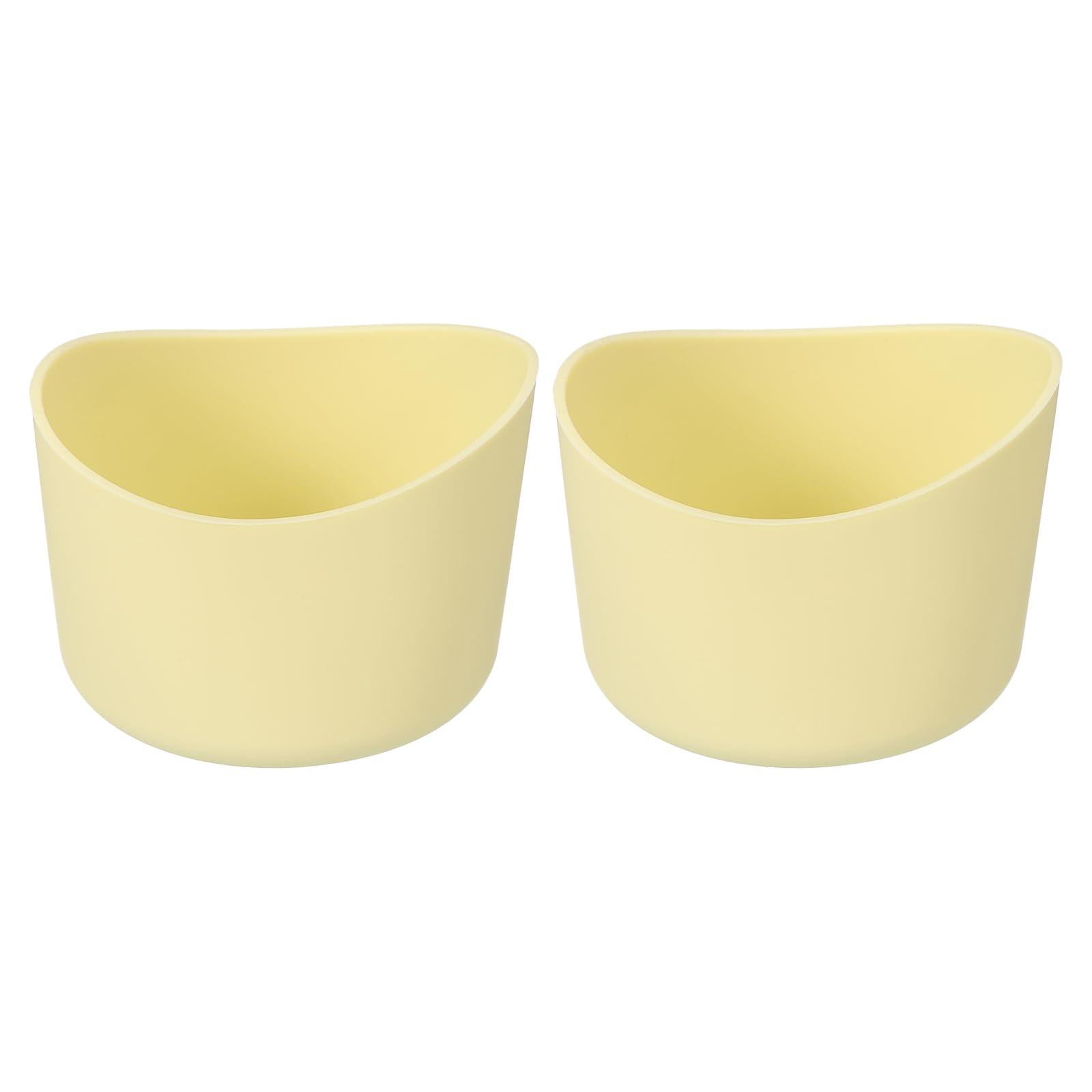 uxcell uxcell 2pcs 6cm Protective Silicone Boot Sleeve for 12-24 oz, Water Bottle Bottom Silicone Anti-Slip Sleeve Cover, Irregular Shape Cup Accessories, Light Yellow