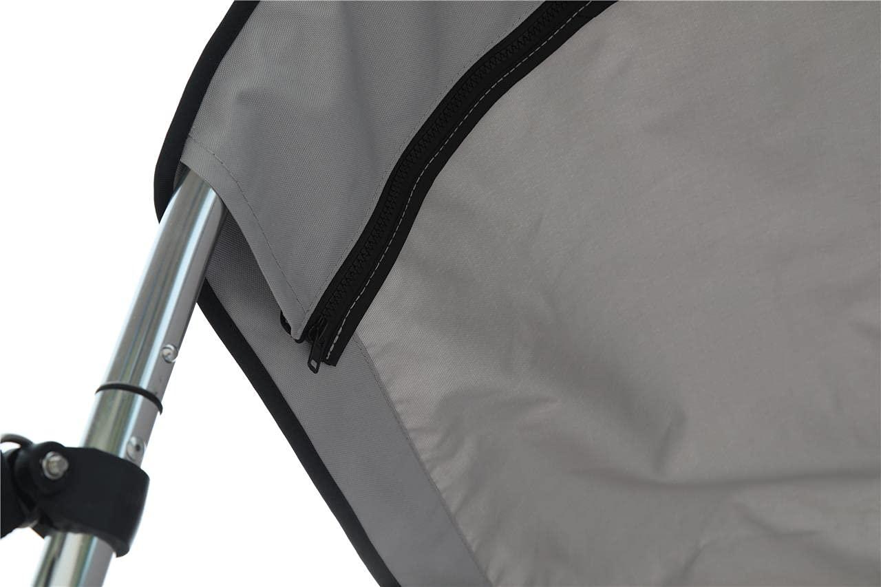 SBU Black Aluminum 3-Bow Bimini Top Compatible for Sea Ray 195 Sport W/O Tower W/SWPF for Model Years 2006-2011