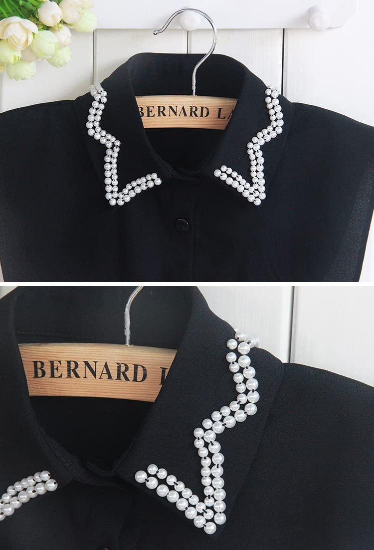 WENLOOY WENLOOY Elegant Pearl Fake Collar Detachable Blouse Dickey Collar Half Shirts Faux False Collar for Women & Girls Favors
