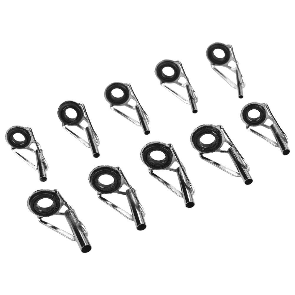 Alomejor Fishing Rod Stainless Steel Carbon Rod Guides Fishing Rod Eyes Guides Line Rings for Outdoor Fishing