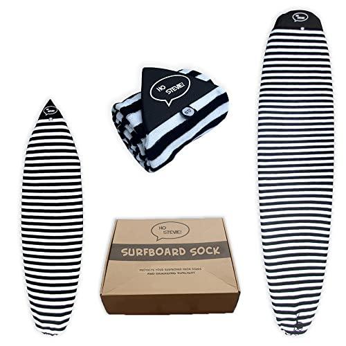Ho Stevie! Ho Stevie! Surfboard Sock Cover - Light Protective Bag for your Surf Board (Black/White, 10\'6\")