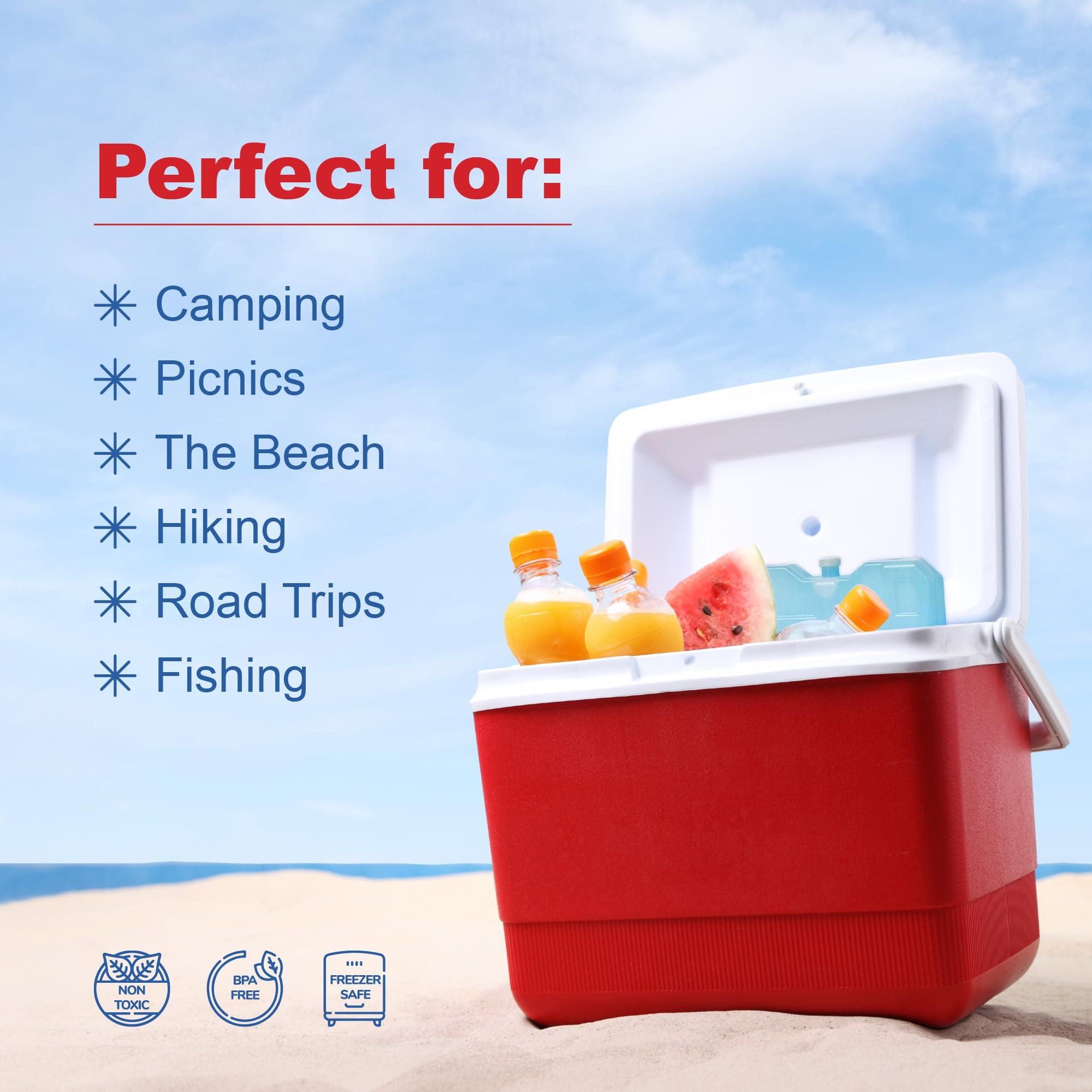 Sport Temp Sport Temp Reusable X-Large Ice Pack (4Pack) Long Lasting - Perfect for Keeping Food Or Beverages Cold, Coolers, Camping, Beach Coolers, Hiking & More, Clear Blue