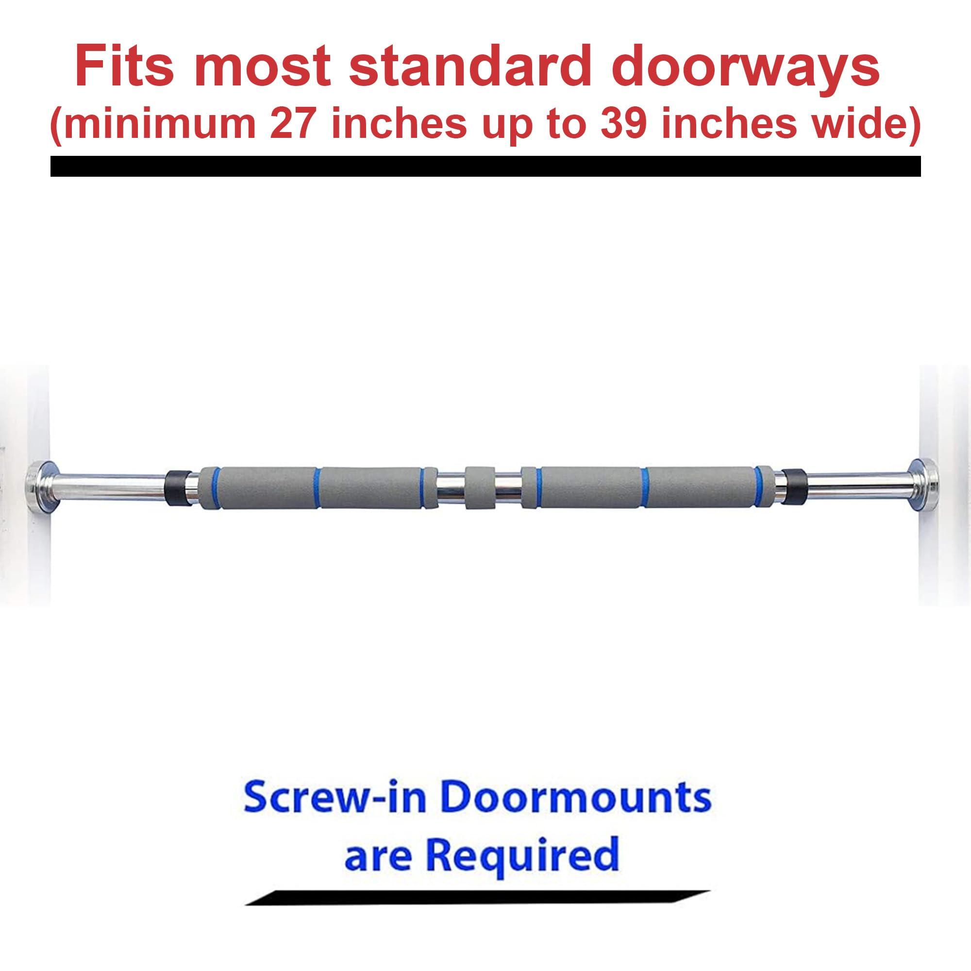 GF Garren Fitness Garren Fitness Maximiza Pull Up Bar for Doorway - 27 to 39 Inches Adjustable Width Pullup Bar/Chin up Bar with 3 Sets of Screw-in Heavy-Duty Door-Mounts