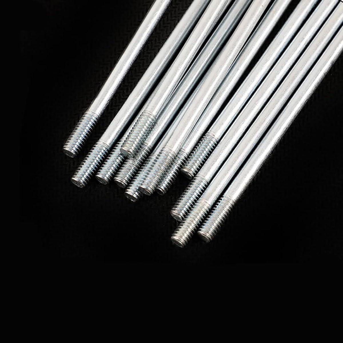 QHQKR QHQKR 10G Electric Bike Spokes 3.0 mm Diameter Silver Steel Motorcycle Wheel Tire Spokes with Nipples and Wrench 55-305mm J Bend Bicycle Spoke for E-Bike Motorcycle (267mm 40pcs with spoke wrench)