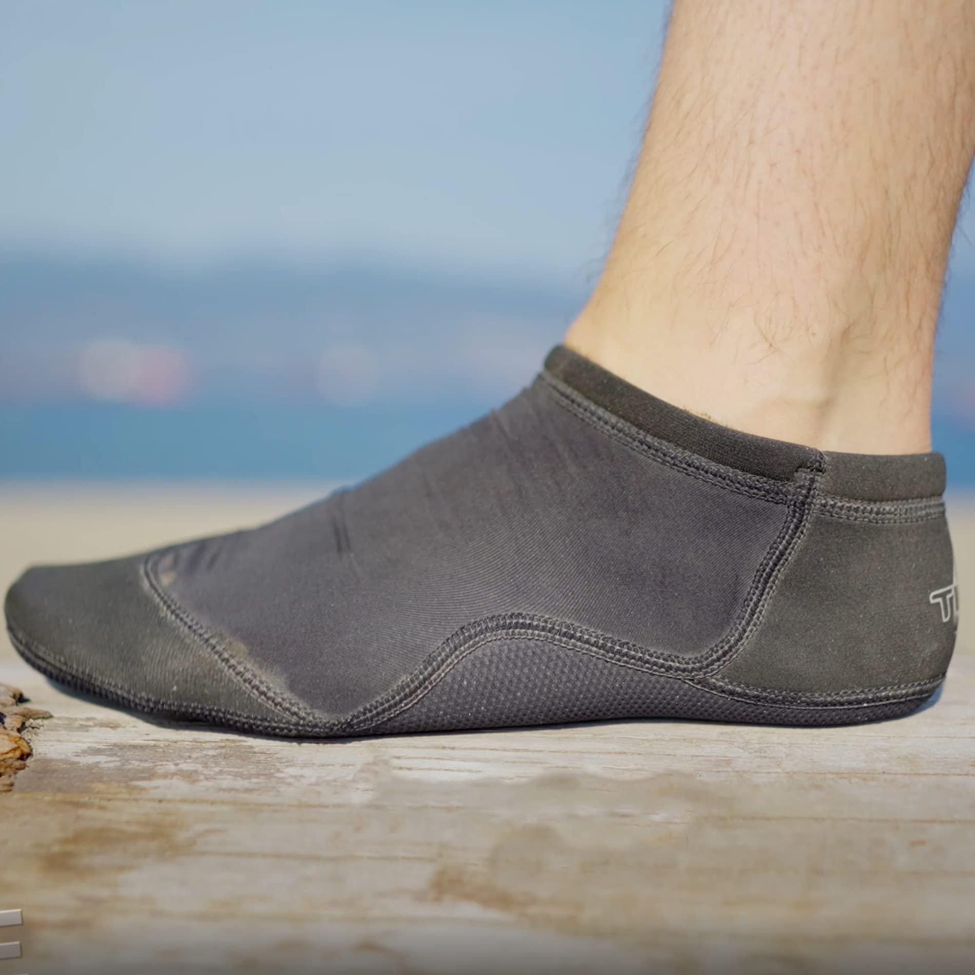 Tilos Tilos Sport Skin Socks - UV Protection, Sand-Proof, Quick-Dry for Beach, Swimming, Snorkeling, Diving - Adults & Kids (2XS, Black)