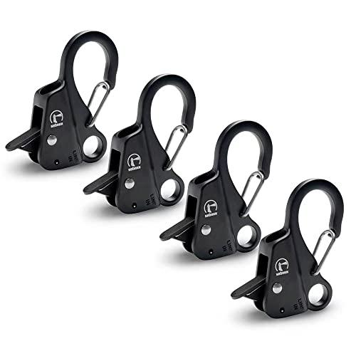Sebnux Sebnux Stainless Steel Boat Fender Clip Boat Fender Quick Release Clip Boat Bumper for Docking Ideal for Boat Docking (Black 4 Pack)
