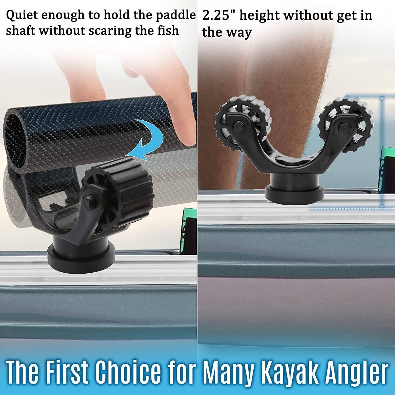 Atader Atader Kayak Accessories for Fishing, w/ 2pcs Kayak Paddle Holder and 1pc Line Cleat for Kayak Track Mount Extended, Black Kayak Track Mount Accessories