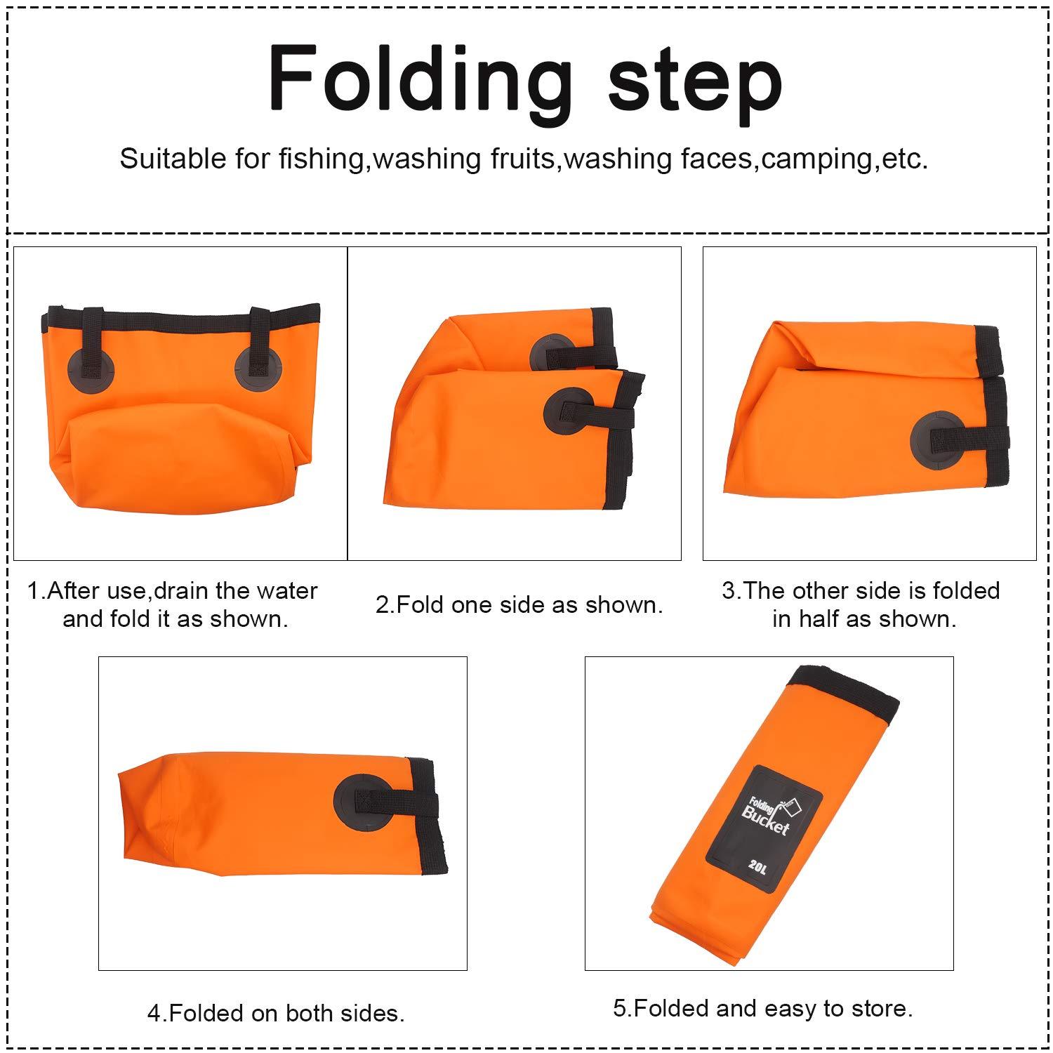 Esthesia Collapsible Bucket, Esthesia 5 Gallon Bucket Multifunctional Portable Collapsible Wash Basin Folding Bucket Water Container Fishing Bucket for Travelling Camping Hiking Fishing Gardening