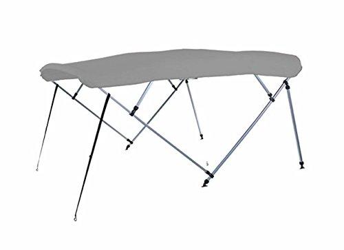 STOPBYUS STOPBYUS 7.6 oz Gray 4 Bow Square Tube Boat Bimini TOP with Running Light Cutout Sunshade Compatible for Landau A\'LURE Fishing 224 W/O Tow BAR 2009-2010