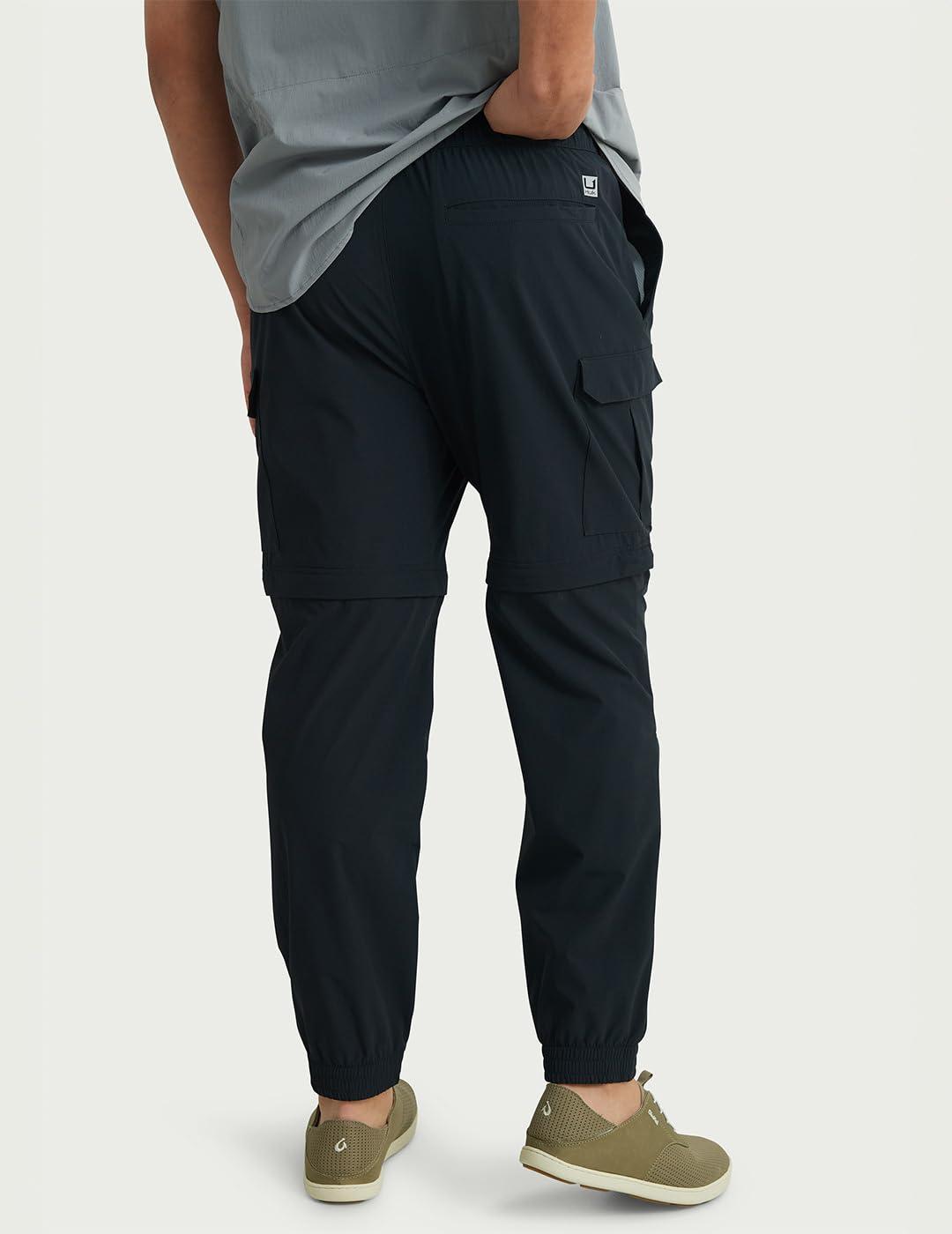 HUK HUK Men's Standard Creekbed Convertible, Performance Zip Off Fishing Pants, Black