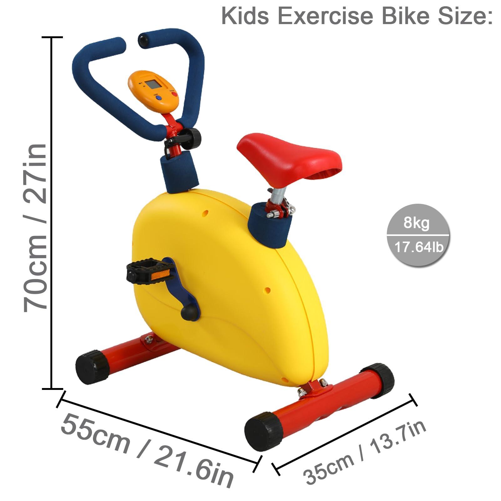QBDGXFC Kids Fitness Exercise Equipment, Fitness Kids Exercise Bike, Kids Stationary Bike with High Elastic Seat, Kids Indoor Stationary Bike for Ages 3-12 Year Old