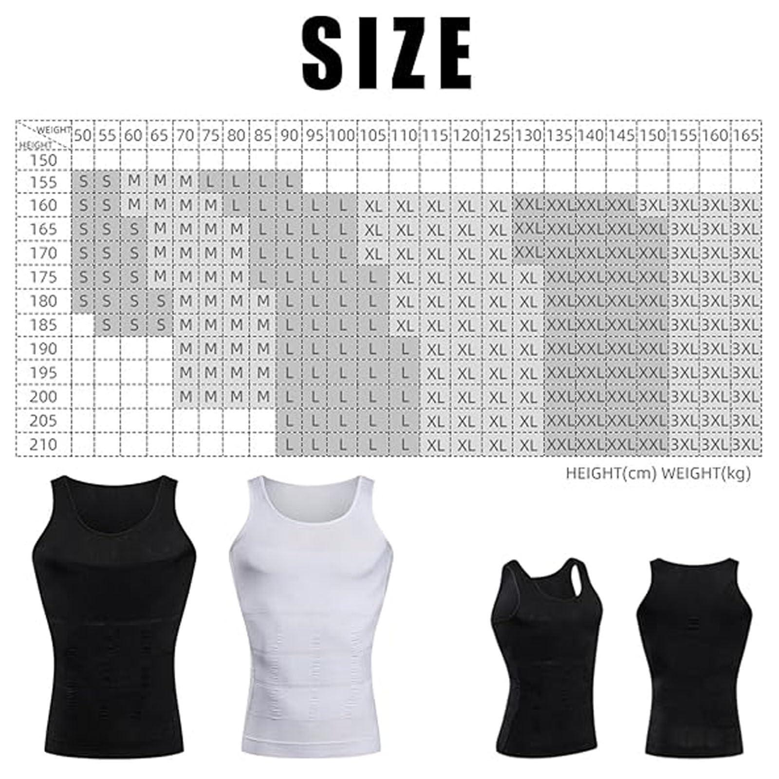 NineFit Basics Tone Tec Compression Shirt, Men's Compression Vest, Tone Tec Compression, Mens Compression (US, Alpha, Large, Regular, Regular, White*2)
