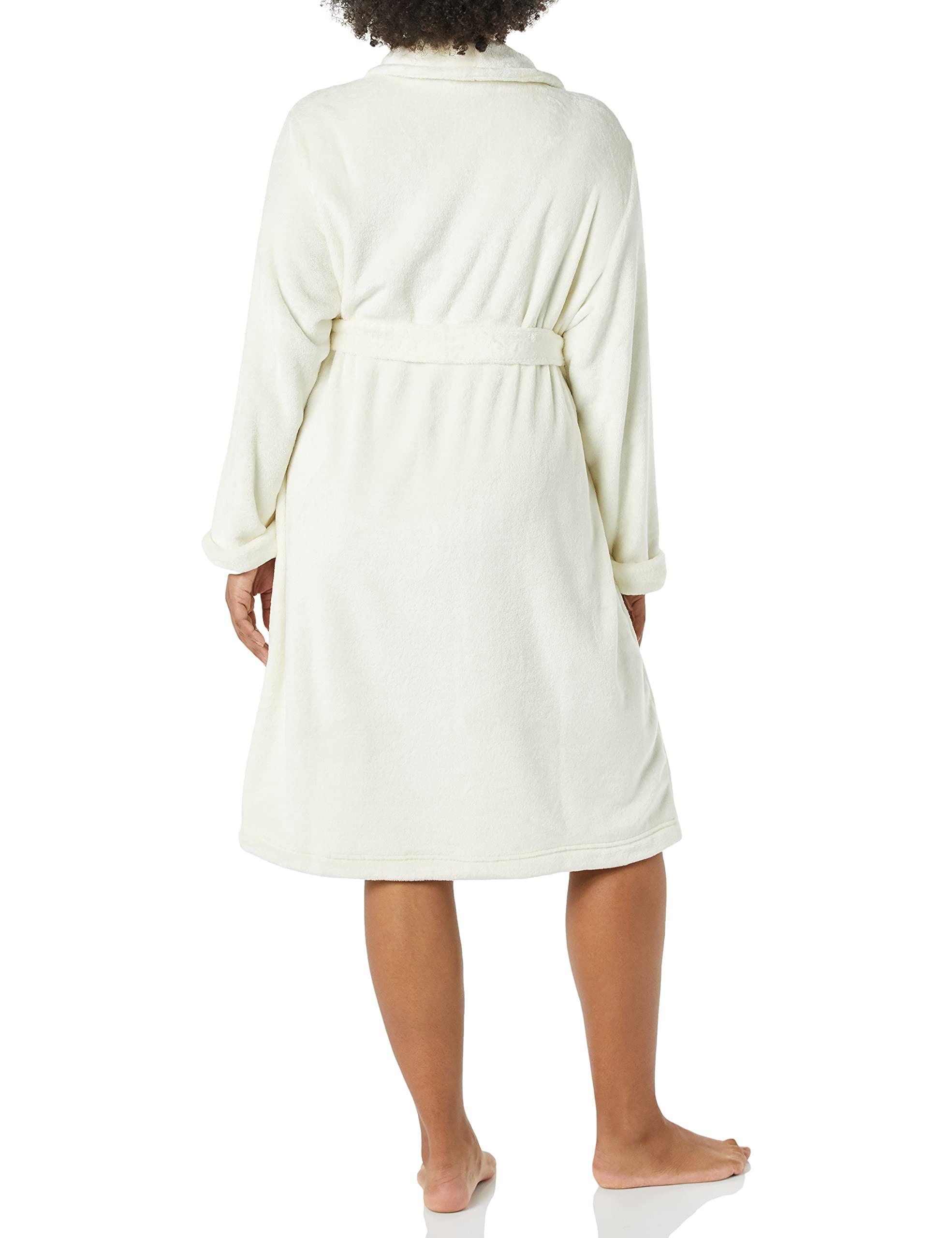 Amazon Essentials Amazon Essentials Women's Mid-Length Plush Robe (Available in Plus Size), Cream, XX-Large