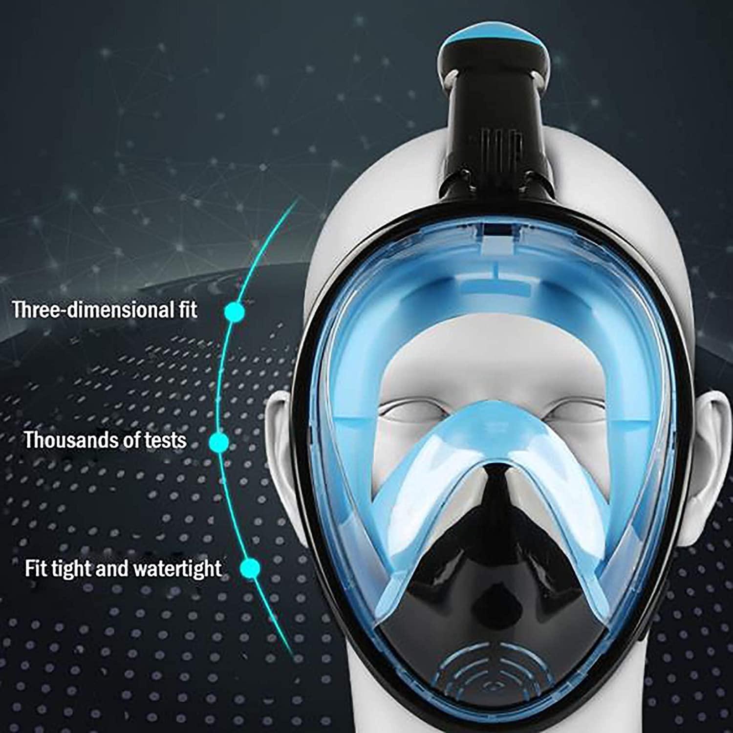 Goggles Dive Mask Diving Mask Scuba Mask Safe Underwater Anti Fog Full Face Snorkeling Mask Swimming Snorkel Diving Equipment for Women and Men LQHZWYC (Color : White, Size : L-XL)
