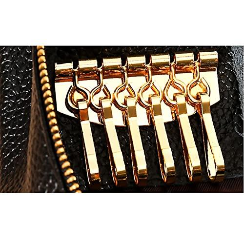 ihreesy ihreesy Key Chain Pouch,Key Organizer Case Genuine Leather Car Key Holder Bag Mini Key Protect Cover Keychain Case Wallet with 6 Hooks and Dual Zippers,Green