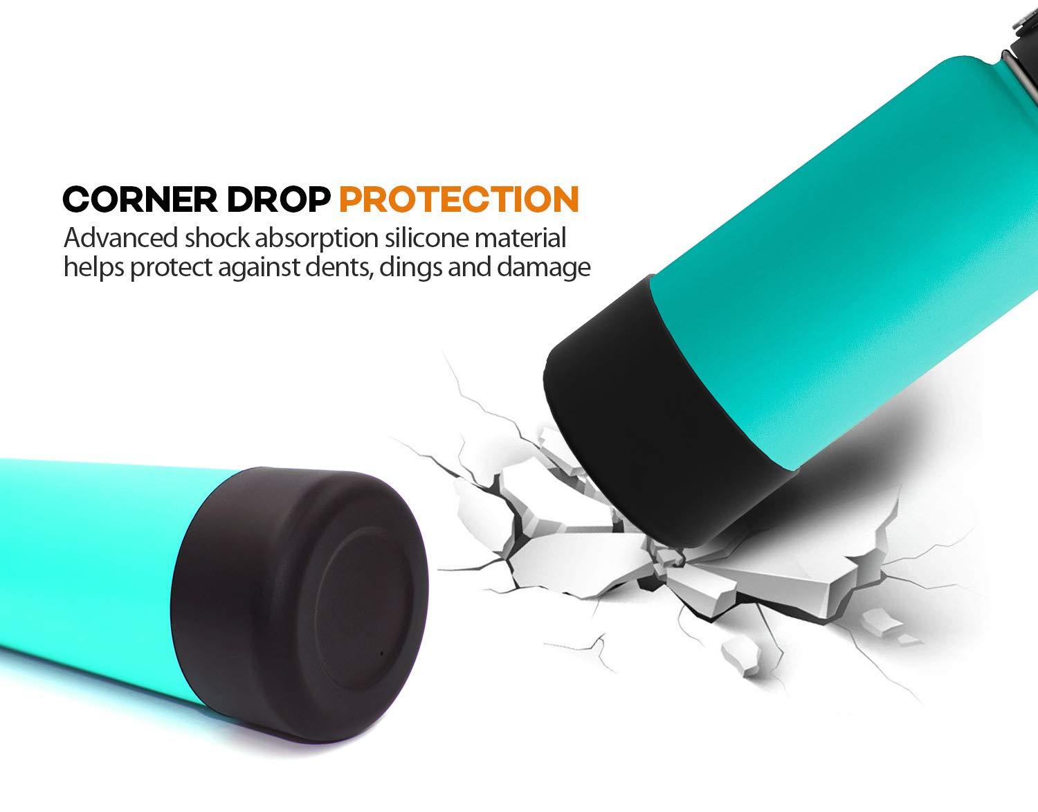 Flaskars Flaskars Protective Silicone Boot for 12oz - 40 oz Hydroflask Water Bottles Anti-Slip Bottom Sleeve Cover Bumper (Fits 32 and 40 OZ, Black)