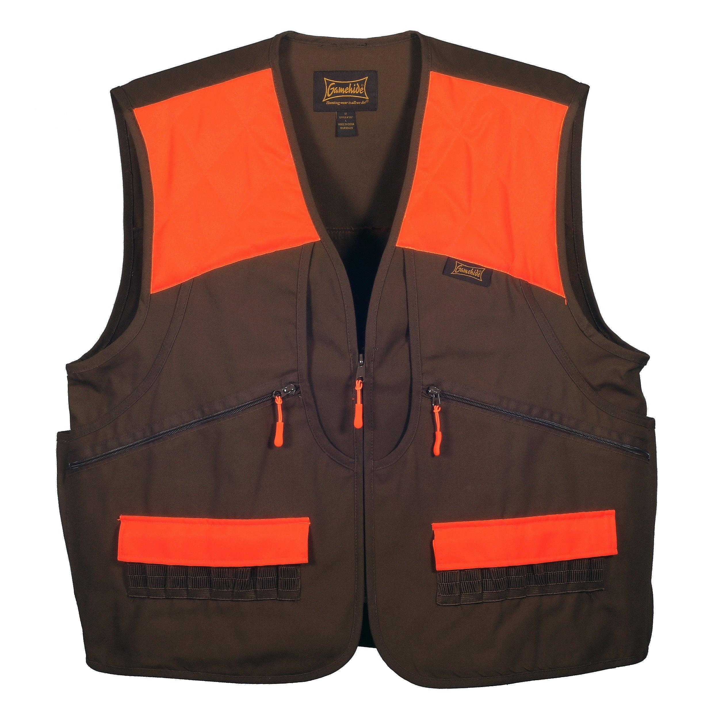 Gamehide Gamehide Switchgrass Upland Field Bird Hunting Vest (Chestnut Brown/Orange, Large)
