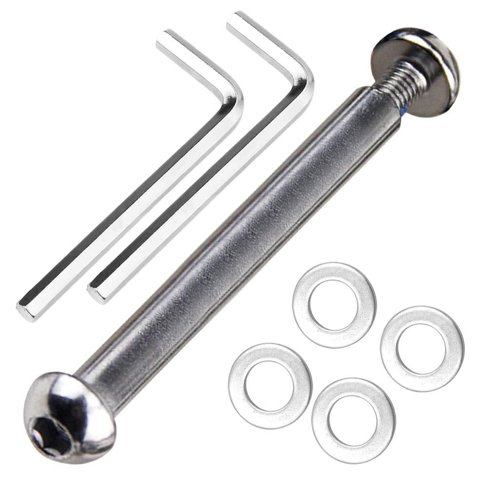 OTFAITP OTFAITP M8 8mm x 28mm-86mm 8.8 Grade Carbon Steel Axle Allen Screw Bolt Set for Front Rear 2 3 4 Wheel Stunt Scooter Dash Teen/Adult Kick Scooter-800+lb Capacity (75mm)