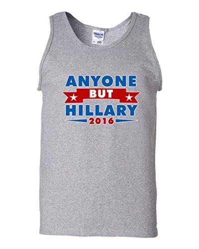 City Shirts Anyone But Hillary 2016 for President Campaign DT Adult Tank Top (X-Large, Sports Gray)
