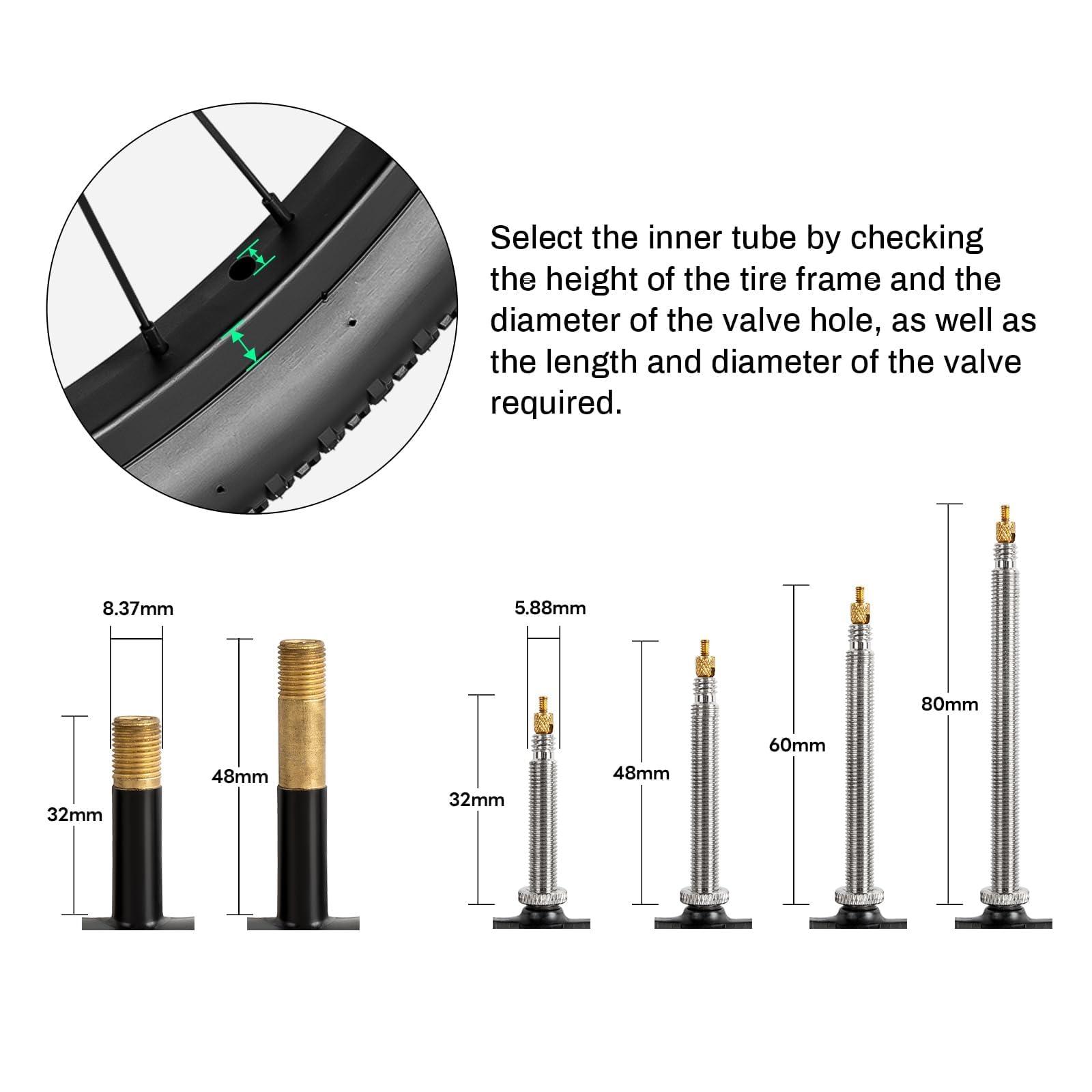 YunSCM 700C Heavy Duty Bike Tubes 700x25C/26C/28C/32C FV60 Presta Valve (25/34-622) 700C Bicycle Inner Tubes Compatible with 700x25C 700x26C 700x27C 700x28C 700x30C 700x32C 700x34C Bike Tire Tubes 2-PCS