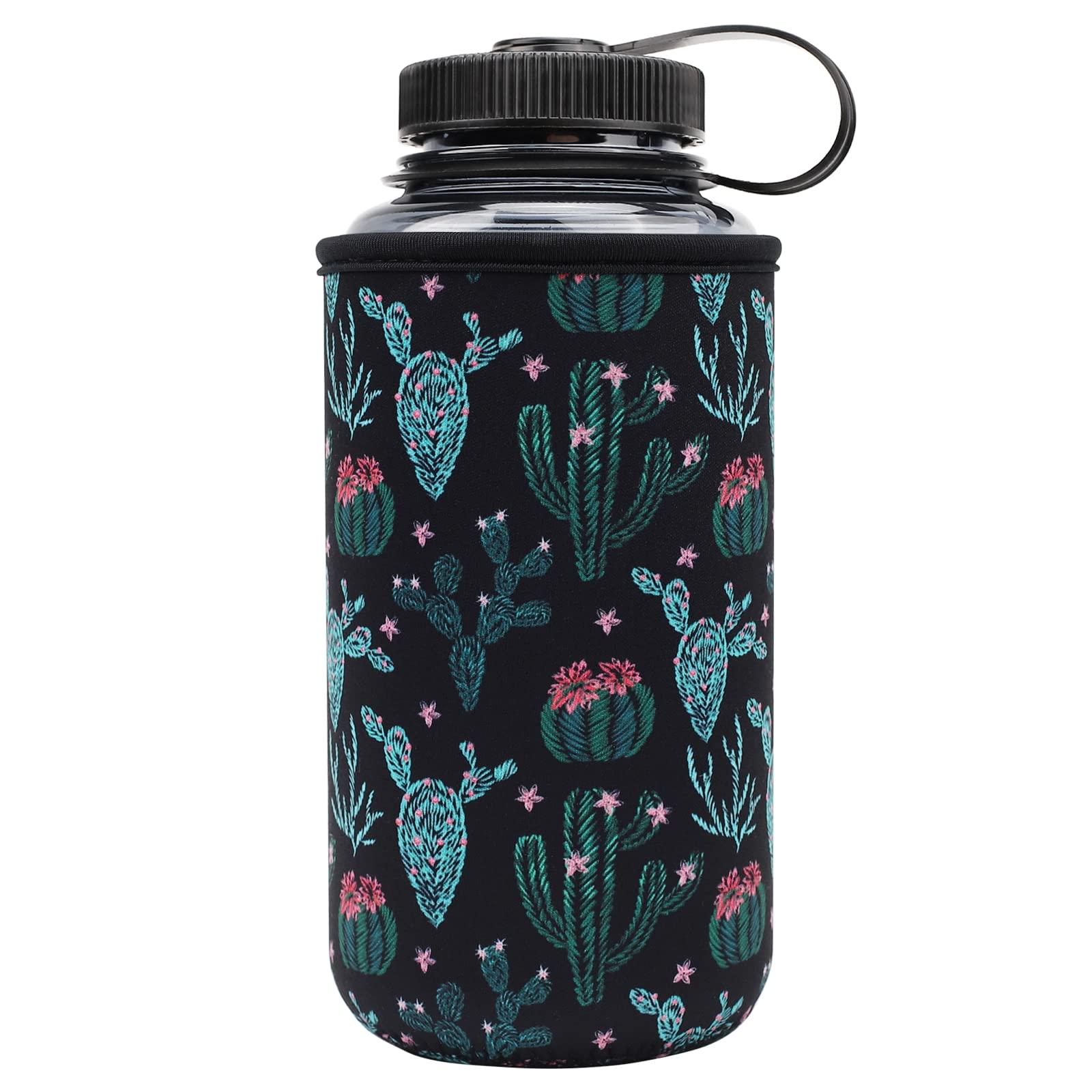 YR YR Reusable Neoprene Insulator Sleeve Holder for Nalgene Water Bottle, Water Bottle Cooler for Nalgene, Water Bottle Sleeve fits Nalgene (Cactus, 32oz)