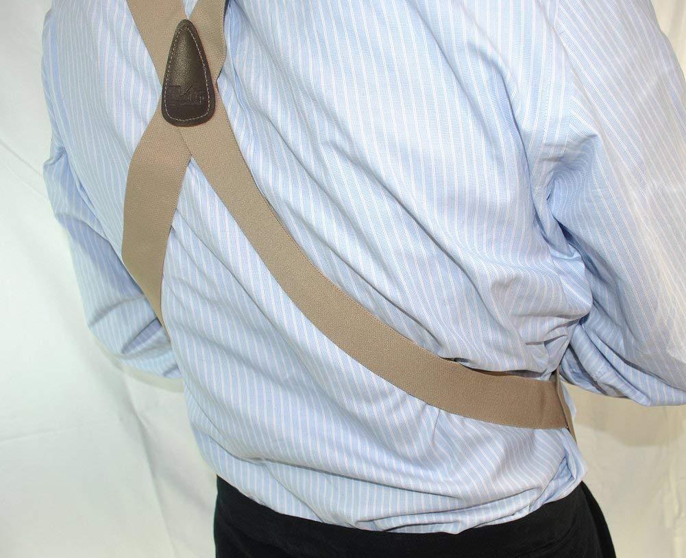 Holdup Suspender Company Hold-Up Hip-clip Style Suspenders for Men 1 1/2" Wide (Tan)