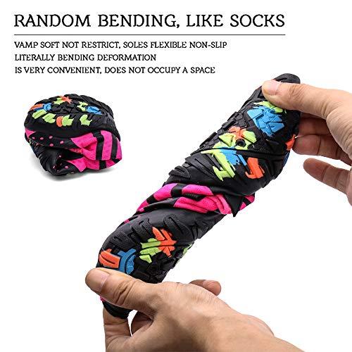 HIITAVE HIITAVE Womens Aqua Beach Water Shoes Quick Dry Barefoot Swim Socks for Surf Pool River Walking Diving Water Sports Fushia W9/M8