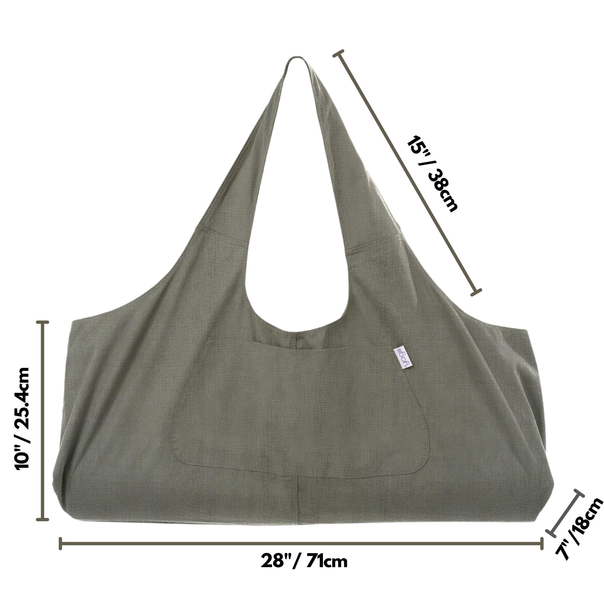 Yogiii Yogiii Yoga Mat Bag | The ORIGINAL YogiiiTotePRO | Large Yoga Mat Bag or Yoga Mat Carrier with Side Pocket | Yoga Bag Fits Most Size Mats (Olivine Green)