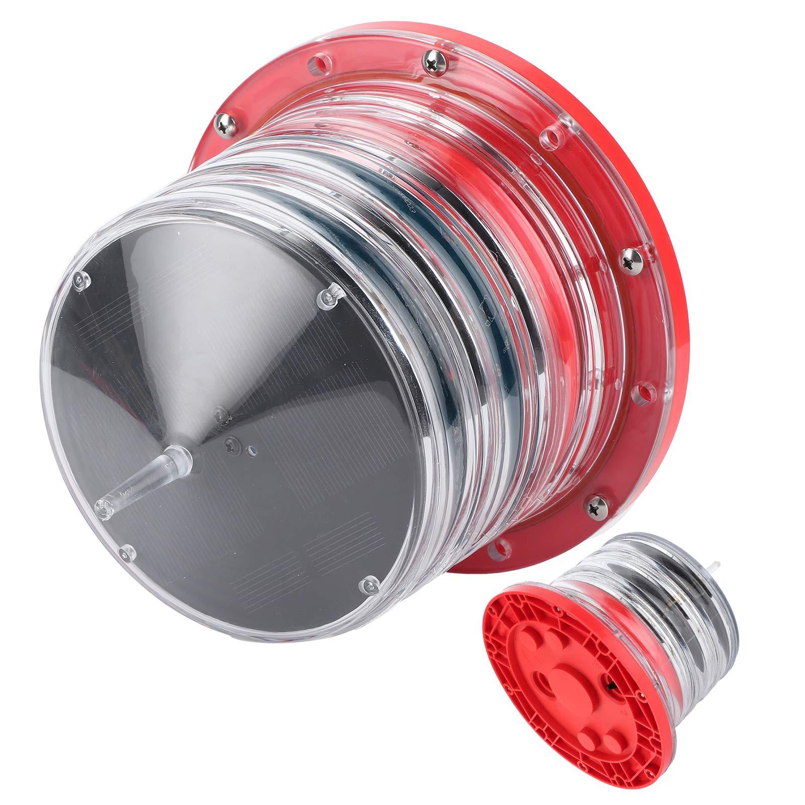 Aramox Boat Navigation Lights, Solar Power Beacon Light LED Flashing Floating Lamp IP68 Waterproof for Marine Ship Boat