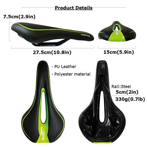 GORIX GORIX Bike Saddle Seat Comfortable Cushion with Rail Mountain Road Bicycle for Men and Women (GX-C19) (Black×Red)