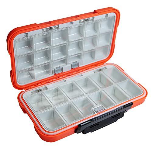 KEESHINE KEESHINE SMALL Fishing Tackle Box, Floating Storage Box, Double-Sided Fishing Lure Box with Adjustable Dividers Storage Jewelry Organizer Making Kit Container for Lure Hook Beads Earring Tool(Orange)