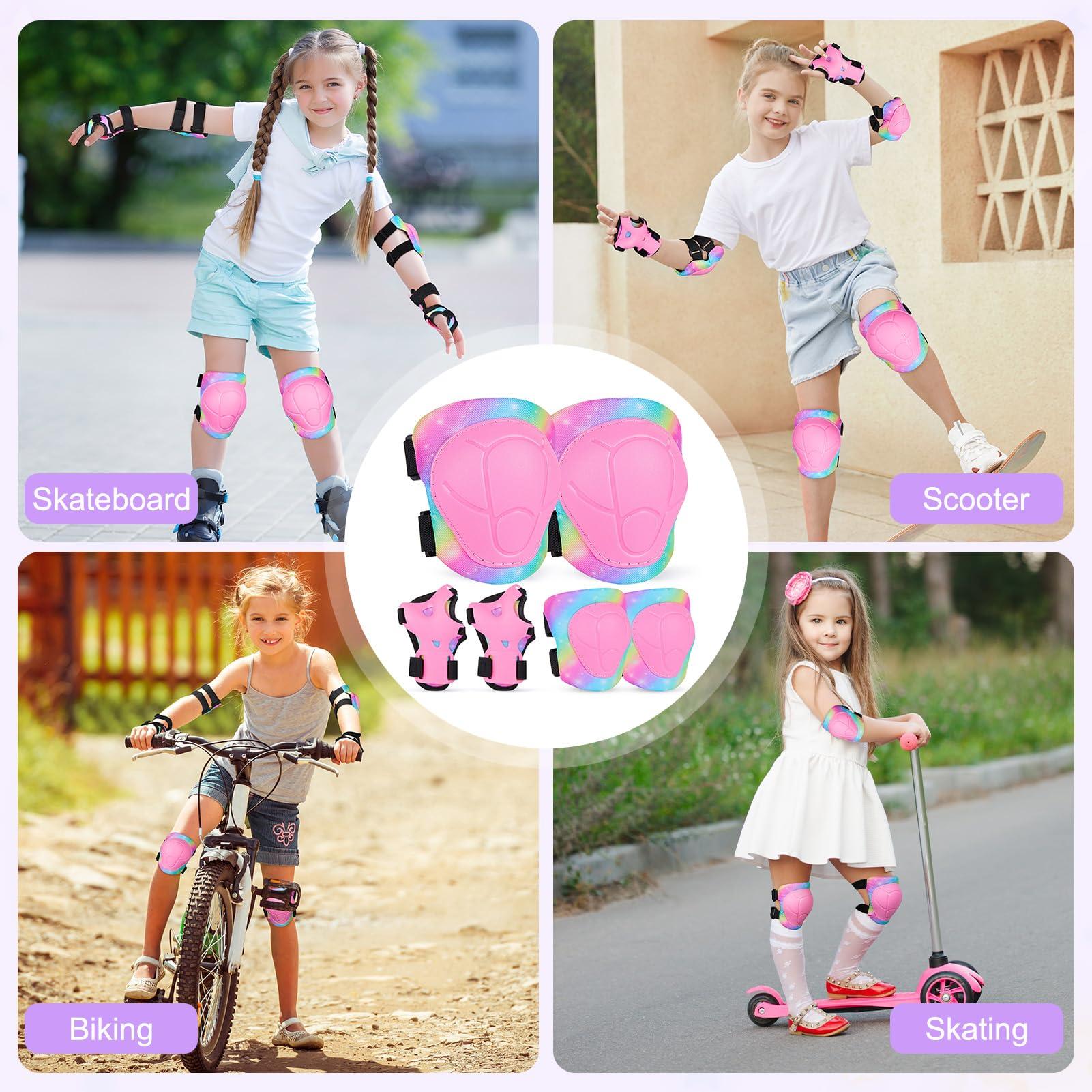 Lemmeko Lemmeko Knee Pads for Kids, Adjustable Kids Knee Pads and Elbow Pads Set for Boys Girls 3-8-13 Years, Toddler Knee Pads and Elbow Pads Set for Skating Roller Skate Scooter Cycling