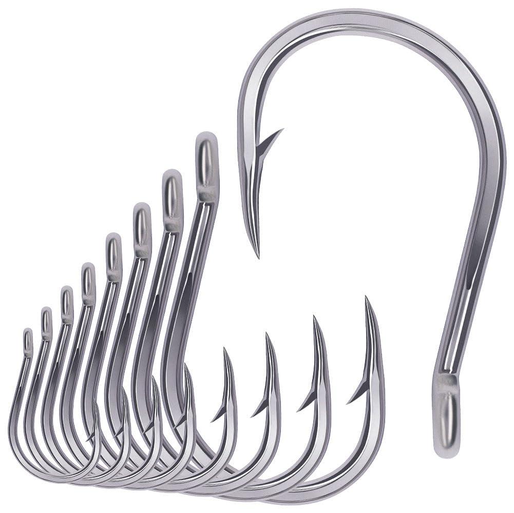 XFISHMAN 3X-Strong-Octopus-Hooks-Saltwater-Fishing-Circle-Hooks- Stainless Big Game Size 1-13/0