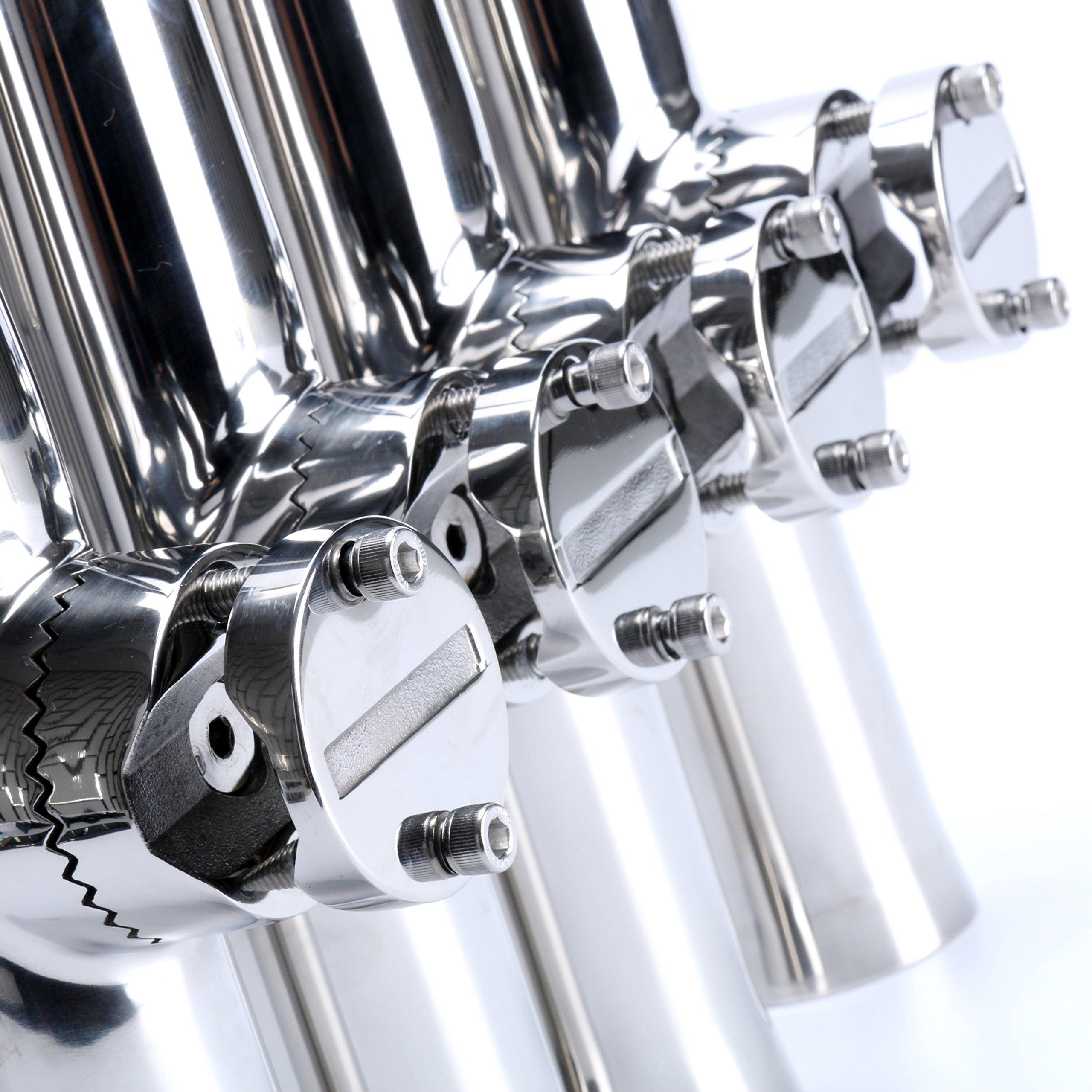 Amarine Made Amarine Made 4Pcs Fishing Rod Holder, Stainless Steel Rail Mount Fishing Pole Holders, Tournament Style Clamp on Rod Holder for Rails 1\" to 1-1/4\"