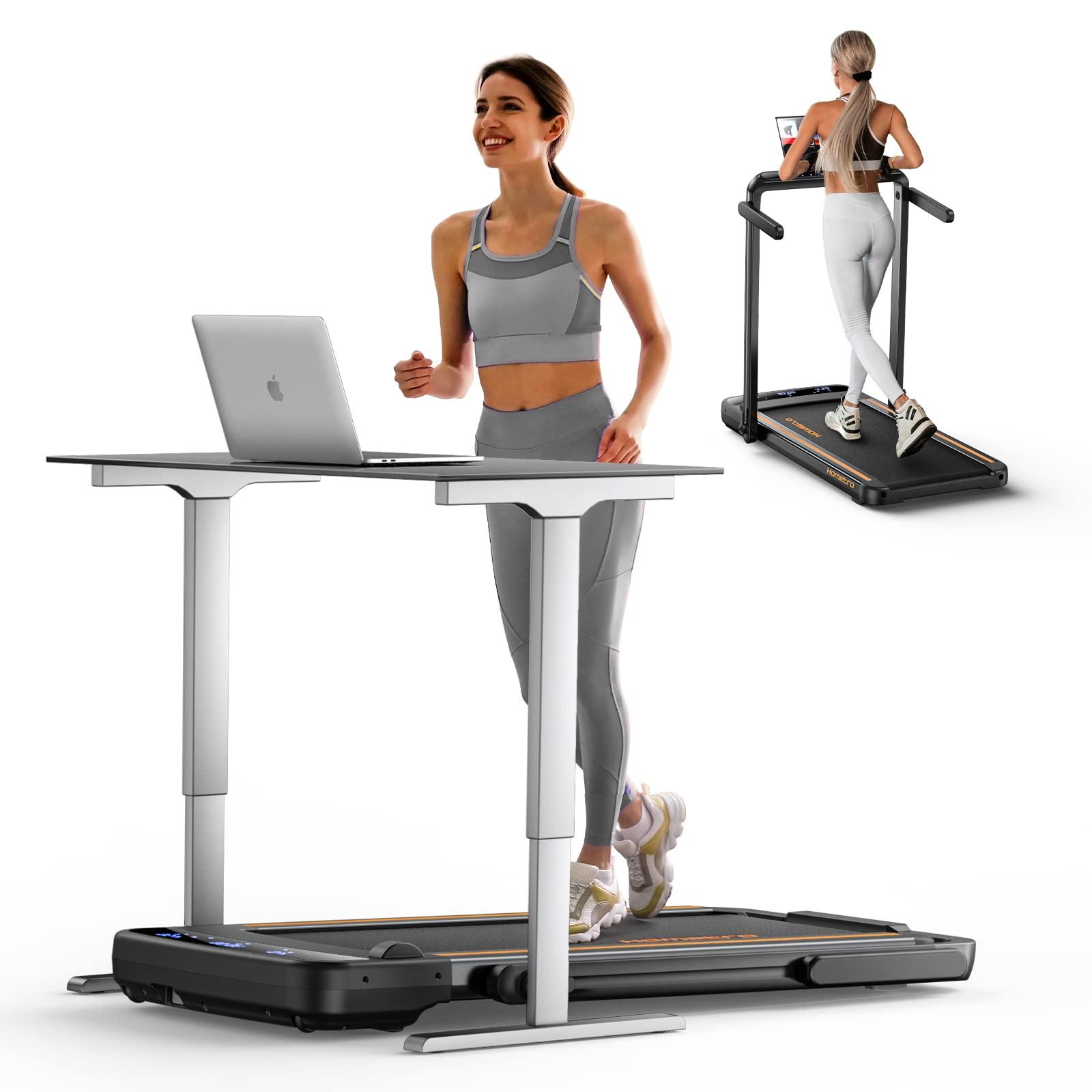 HomeTro HomeTro 3.0HP Foldable Compact Treadmill,2 in 1 Walking Pad & Jogging Machine for Home/Office,Dual LED Touch Screens Folding Under Desk Motorized Treadmills 265lbs, App& Remote Control,Assembly-Free