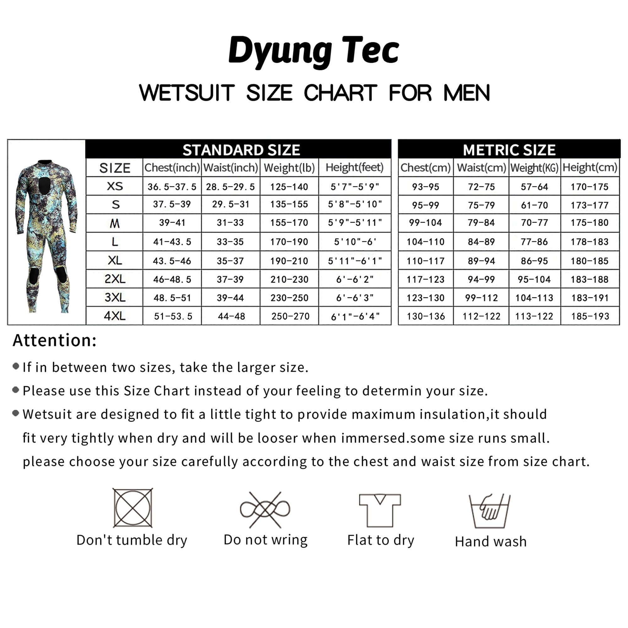 Dyung Tec Wetsuits Mens 3MM Camo Neoprene Scuba Diving Unisex One Piece Sport Skin Spearfishing Full Suit (L)