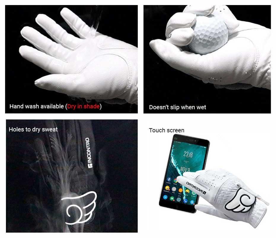 Dongsan Sports Wing Golf Gloves INCONTRO - 7Colours, Microfiber, Slim Fit, All Weather, Washable, Touch Screen Compatibility, and Water Resistent. Left Hand for Men/Women. (Green, Medium (21))