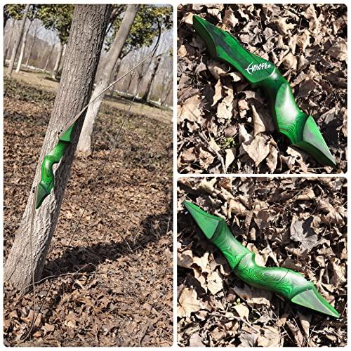 HANDBAIGE Black Hunter 60\" Takedown Archery Recurve Bows for Adults Solid Wood Bow Riser and Glass Fiber Bamboo Maple Laminated Bow Limbs 20-60lbs Hunting Bows for Men and Women Right Hand Recurve Bow Set