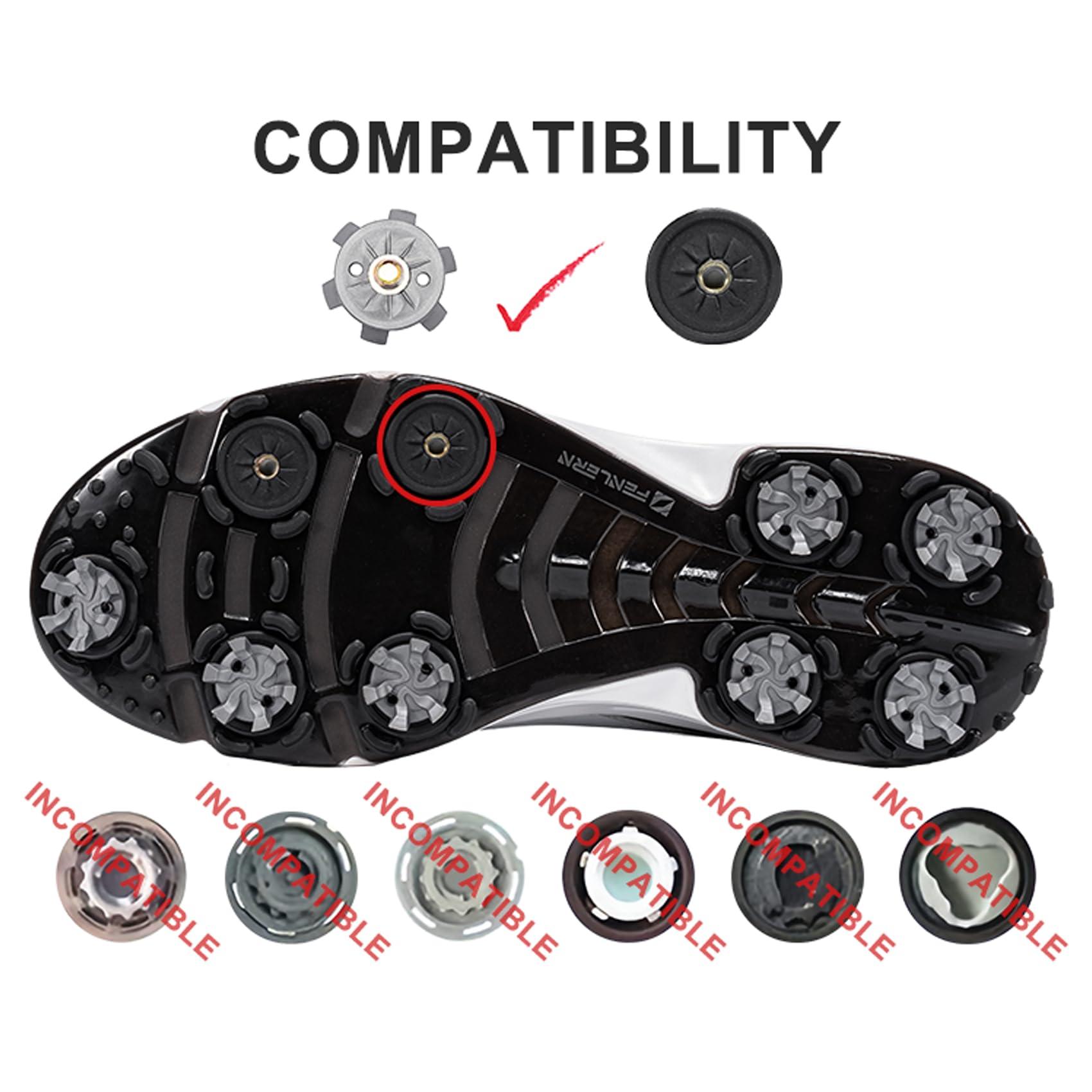 FENLERN FENLERN Golf Shoe Spikes Cleat Metal Thread Screw 6mm dia, Silver