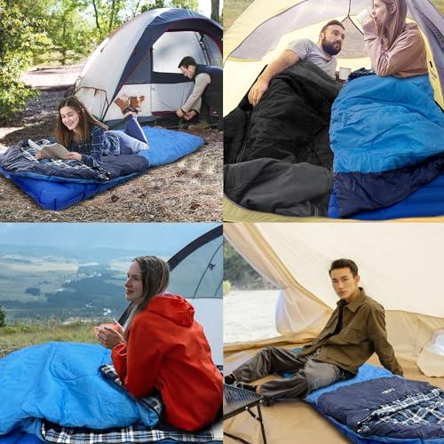 WKFAMOUT WKFAMOUT Backpacking Flannel Sleeping Bag Lightweight for Adults Hiking Ultralight Compact Sleeping Bag Portable Warm Weather Summer with Compression Sack