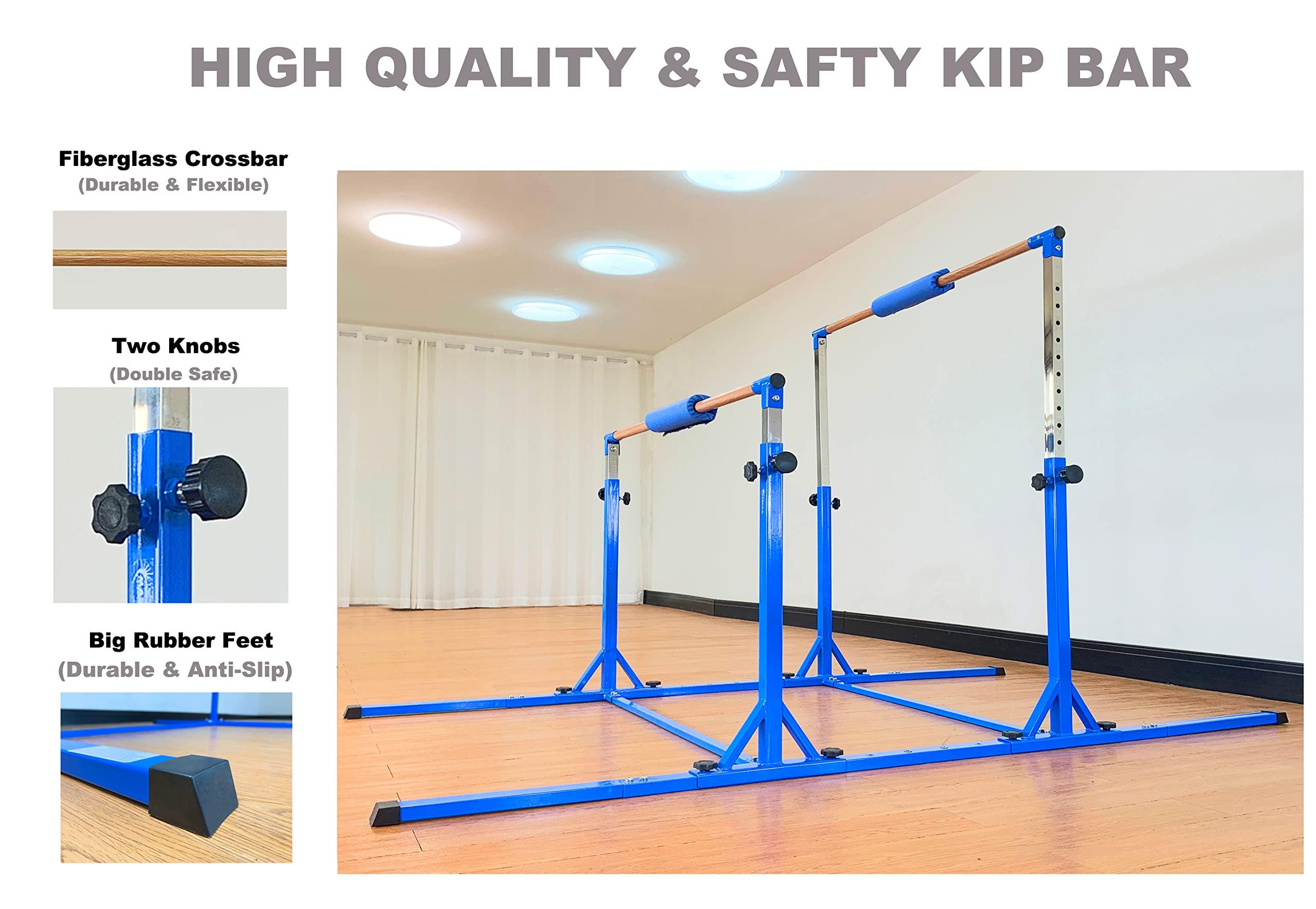 MARFULA MARFULA Gymnastics Double Horizontal Bars 3Play Gymnastic Parallel Bars Uneven Bars with Mat Gymnastics Training Bar with 304 Stainless Steel Regulating Arms & Fiberglass Rail for Home Club Use